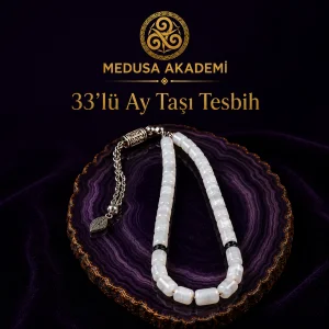 33'lü Doğal Ay Taşı Kesme Tesbih
